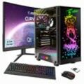 HYRICAN PC-Komplettsystem "Multimedia-PC Rockstar SET02498", F (A-G), schwarz, Microsoft Windows 11 Home (64 Bit), 16 GB RAM 1000 GB SSD, Computer-Komplettsysteme, Windows 11 + MSI G32C4 E2 Monitor Curved 80cm (32")