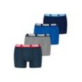 Boxershorts PUMA "Boxershort 6er Pack", Herren, Gr. L, bunt (blau, grau), Obermaterial: 95% Baumwolle CO. 5% Elasthan EL., Unterhosen