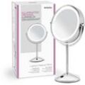 LED-Lichtspiegel BABYLISS "9436E Lighted Makeup Mirror", silber (.), Spiegel, B/H/T: 22cm x 38cm x 13cm Ø 25cm, beleuchteter Kosmetikspiegel mit Batteriebetrieb, B:22cm H:38cm T:13cm Ø:25cm