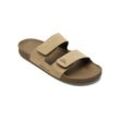 Sandale QUIKSILVER "Rivi Leather", Gr. 10(43), beige (tan 1), Obermaterial: Leder / Außensohle: Gummi, Schuhe Pantolette