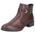 Stiefelette RIEKER, Damen, Gr. 39, lila (marrone), Lederimitat, unifarben, klassisch, Schuhe, Business-Stiefelette, Boots, mit Innenreißverschluss, schmale Form