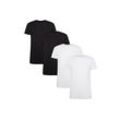 T-Shirt BAMBOO BASICS "T-Shirt RUBEN 4er Pack", Herren, Gr. S, schwarz (schwarz, weiß), Obermaterial: 68% Viskose CV. 28% Baumwolle CO. 4% Elasthan EL., Kurzarm, Shirts