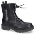 Schnürstiefel DOCKERS BY GERLI, Damen, Gr. 37, schwarz, Lederimitat, modisch, Schuhe, Biker Boots, Plateau Stiefel mit modischem Textilband