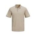 Poloshirt JACK & JONES "JJEPERFECT POLO SS SN", Herren, Gr. L, beige (pure cashmere), Jersey, Obermaterial: 95% Baumwolle, 5% Elasthan, unifarben, modisch, regular fit taillenbedeckt, ohne Ausschnitt, Kurzarm gerader Abschluss, Shirts, mit Polo Kragen