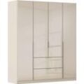 Drehtürenschrank RAUCH "Kleiderschrank Kleiderschränke Schrank Garderobe AGORDO mit Glasfront", beige, glas beige (champagner), B:181cm H:229cm T:54cm, Holzwerkstoff, Schränke, mit Außenschubkästen, in 6 Breiten und 2 Höhen MADE IN GERMANY, Topseller