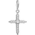 Charm-Einhänger THOMAS SABO "Charm-Anhänger Kreuz, 1732-051-14", bunt (silberfarben, weiß, weiß), Charms, Damen, Silber 925 (Sterlingsilber), mit Zirkonia (synth.)