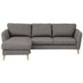 Ecksofa HOME AFFAIRE "MARSEILLE (242/152cm),L-Form, Rec. rechts/links", grau (dunkelgrau), B:242cm H:88cm T:152cm, 59% Polyester; 41% Polypropylen, Sofas, Massivholzbeine aus Eiche, in verschieden Bezügen und Farbvarianten