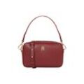 Umhängetasche TOMMY HILFIGER "TH DISTINCT CAMERA BAG", Damen, Gr. B/H/T: 22cm x 13,5cm x 6,5cm, raspberry truffle, Lederimitat, Taschen, Damen Schultertasche, Henkeltasche mit TH-Schmuckelement