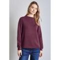 Langarmshirt STREET ONE, Damen, Gr. 34, mulberry rot, Stoff, 46% Modal, 46% Polyester, 8% Elasthan, unifarben, casual, gerade normal, hoch geschlossener Ausschnitt, Langarm Bündchen, Shirts, aus softem Materialmix