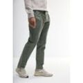 Chinohose STREET ONE MEN, Herren, Gr. 31, Länge 32, grün (deep olive grün), Web, 98% Baumwolle, 2% Elasthan, unifarben, casual, straight fit lang, Hosen, mit seitlichen Einschubtaschen