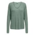 Strickpullover ONLY "ONLLECIA LIFE LS LOOSE V-NECK CC KNT", Damen, Gr. L (40), l.pad detail:melange, Strick, Obermaterial: 50% Viskose, 28% Polyester, 20% Nylon, 2% sonstige Fasern, meliert, modisch, regular fit, V-Ausschnitt, Langarm, Pullover