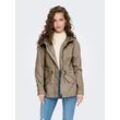 Parka ONLY "ONLLORCA CANVAS PARKA CC OTW", Damen, Gr. L (40), beige (trench coat), Web, Obermaterial: 80% Polyester, 20% Baumwolle, unifarben, casual, Langarm, Jacken, mit Kapuze