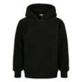 Kapuzensweatshirt URBAN CLASSICS "Urban Classics Herren Boys Sherpa Hoody", Jungen, Gr. 110/116, schwarz, 100% Polyester, unifarben, Langarm, Sweatshirts