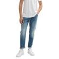 Slim-fit-Jeans TOM TAILOR DENIM, Herren, Gr. 32, Länge 34, blau (tinted blau denim), Denim/Jeans, Obermaterial: 70% Baumwolle, 28% Polyester, 2% Elasthan, unifarben, casual, slim fit knöchellang, Jeans, im Five-Pocket Style