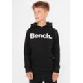 Kapuzensweatshirt BENCH. "SKINNER_SP", Jungen, Gr. 140, schwarz, Sweatware, Obermaterial: 60% Baumwolle, 40% Polyester, unifarben, casual, Langarm, Sweatshirts