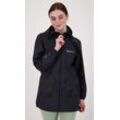 Regenmantel DEPROC ACTIVE "ROBSON LONG WOMEN", Damen, Gr. 36 (S), schwarz, 100% Polyester, casual, Langarm mit innenliegendem Gummizug, Mäntel, auch in Großen Größen erhältlich