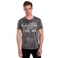 T-Shirt RUSTY NEAL, Herren, Gr. L, schwarz, 100% Baumwolle, Batikmuster, mehrfarbig, normal, Rundhals, Kurzarm, Shirts, in melierter Optik