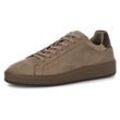 Sneaker MARCO TOZZI BY GMK, Herren, Gr. 42, grau (taupe), Nubukleder, sportlich, Schuhe, Freizeitschuh, Halbschuh, Schnürschuh mit Kontrastbesatz