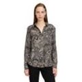 Longbluse BETTY BARCLAY "Betty Barclay Longbluse langarm", Damen, Gr. 36, schwarz (schwarz, beige), Obermaterial: 100% Viskose., casual, lässig geschnitten normal, V-Ausschnitt, Langarm, Blusen