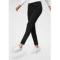 Jogger Pants TOM TAILOR, Damen, Gr. 38, Länge 32, schwarz (deep schwarz), Jersey, Obermaterial: 60% Viskose, 34% Polyamid, 6% Elasthan, unifarben, modisch, lässig geschnitten lang, Hosen, mit Bundfalten