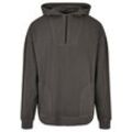 Kapuzensweatshirt URBAN CLASSICS "Urban Classics Herren Overdyed Camp Hoody", Herren, Gr. L, schwarz (schwarzbird), 100% Baumwolle, Langarm, Sweatshirts