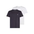 T-Shirt CALVIN KLEIN JEANS "2 PACK MONOLOGO", Herren, Gr. L, india ink, hellweiß, Single Jersey, Obermaterial: 100% Baumwolle, bedruckt, casual, regular fit hüftlang, Rundhals, Kurzarm eingesetzt abgesteppt, Shirts, Logodruck