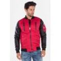 Bikerjacke CIPO & BAXX "Jacke", Herren, Gr. L, rot, 100% Polyester, bedruckt, Basic, slim fit normal, Langarm Bündchen, Jacken, in Slim-Fit, CJ-175