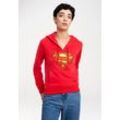 Kapuzensweatshirt LOGOSHIRT "DC Comics - Superman", Damen, Gr. L, rot, 70% Baumwolle, 30% Polyester, unifarben, casual, normal, ohne Ausschnitt, Langarm, Sweatshirts, mit lizenziertem Print