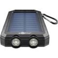 Goobay 49216 Solar Powerbank 8000 mAh, 2x USB-A Anschlüsse, LED-Anzeige, Kompass, Taschenlampe, Solarpanel, Schwarz