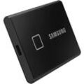 Samsung Portable T7 Touch 1 TB Externe SSD USB 3.2 Gen 2 Schwarz PC/Mac, Fingerabdruckscanner, 256-Bit AES Verschlüsselung MU-PC1T0K/WW