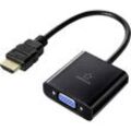 Renkforce HDMI / VGA Adapterkabel HDMI-A Stecker, VGA 15pol. Buchse 0.15 m Schwarz RF-4531578 doppelt geschirmt HDMI-Kabel