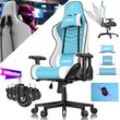 KESSER® Gaming Stuhl Ergonomisch Bürostuhl mit Kopfstütze & Lendenkissen Racing Gamer Stuhl 150kg belastbar Armlehne 360° Drehbarer Schreibtischstuhl Gaming Chair + Gummi-Rollen