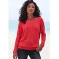 VIVANCE Langarmshirt 'mit breitem Bund' rot Gr. 32/34 für Damen. Mit Rundhals. Bequem. Nachhaltig.