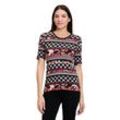 Kurzarmshirt BETTY BARCLAY "Betty Barclay Basic Shirt mit Print", Damen, Gr. 36, rot (schwarz, rot), Jersey, Obermaterial: 95% Viskose, 5% Elasthan., casual, tailliert normal, Halbarm, Shirts, Druck