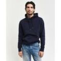 Kapuzensweatshirt GANT "EMBOSSED SWEAT HOODIE", Herren, Gr. 4XL, blau (evening blau), Sweatware, Obermaterial: 88% Baumwolle, 12% Polyester, casual, Langarm Rippbündchen, Sweatshirts