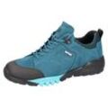 Trekkingschuh WALDLÄUFER "H-Amiata", Damen, Gr. 7 (40,5), blau (türkis, kombiniert), Nubukleder, Gummi, Textil, sportlich, Schuhe, Freizeitschuh, Halbschuh, Schnürschuh mit TEX-Membran, H-Weite