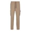 Cargohose BOSS GREEN "T_Urbanex-CargoLight", Herren, Gr. 50, N-Gr, braun (light, pastel grün334), Web, Obermaterial: 100% Elastomultiester, unifarben mit Farbeinsatz, casual, gerade, unten schmal, Hosen, mit elastischem Bund und Kordelzug