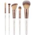 Luvia Cosmetics Pinsel Gesichtspinsel Prime Vegan Coffee Blush Brush + Higlighter Brush + Powder Brush + Precision Blender + Eye Shader