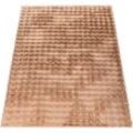 Hochflor-Teppich PACO HOME "Arnheim 741", beige, B:160cm H:34mm L:220cm, Polyester, Teppiche, Uni Farben, modernes Design, besonders weich, Hoch-Tief Effekt