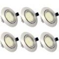 LED Einbaustrahler GU10 6W Deckenstrahler AC 230V Warmweiß 3000K Deckenlampe Einbaustrahler Wasserdicht IP23 für Wohnzimmer Küche Flur Gallery Store