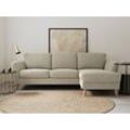 Ecksofa HOME AFFAIRE "MARSEILLE (242/152cm),L-Form, Rec. rechts/links", grau (warm grau), B:242cm H:88cm T:152cm, 85% Polypropylene, 15% Polyester, Sofas, Massivholzbeine aus Eiche, in verschieden Bezügen und Farbvarianten