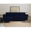 Ecksofa HOME AFFAIRE "MARSEILLE (242/152cm),L-Form, Rec. rechts/links", blau, B:242cm H:88cm T:152cm, 85% Polypropylene, 15% Polyester, Sofas, Massivholzbeine aus Eiche, in verschieden Bezügen und Farbvarianten