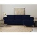 Ecksofa HOME AFFAIRE "MARSEILLE (242/152cm),L-Form, Rec. rechts/links", blau, B:242cm H:88cm T:152cm, 85% Polypropylene, 15% Polyester, Sofas, Massivholzbeine aus Eiche, in verschieden Bezügen und Farbvarianten