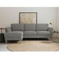 Ecksofa HOME AFFAIRE "MARSEILLE (242/152cm),L-Form, Rec. rechts/links", grau, B:242cm H:88cm T:152cm, 85% Polypropylene, 15% Polyester, Sofas, Massivholzbeine aus Eiche, in verschieden Bezügen und Farbvarianten