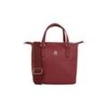 Shopper TOMMY HILFIGER "Women POPPY REFORM SMALL TOTE Tote", Damen, Gr. B/H/T: 22cm x 23cm x 14cm, rot (rouge), Polyester, Polyurethan, Taschen, Umhängetasche Tasche Damen Henkeltasche Handtasche Damen