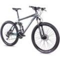 Chrisson Hitter Mountainbike Fully 27,5 Zoll Damen Herren 170 - 185 cm MTB Fahrrad 27 Gänge Trailbike grau/blau 46 cm