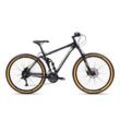 Chrisson Hitter Mountainbike Fully 27,5 Zoll Damen Herren 170 - 185 cm MTB Fahrrad 27 Gänge Trailbike schwarz 46 cm