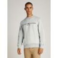 Sweatshirt TOMMY HILFIGER "TOMMY LOGO SWEATSHIRT", Herren, Gr. XL, grau (light grau heather), Sweatware, Obermaterial: 70% Baumwolle, 30% Polyester, unifarben, bestickt, casual, normal hüftbedeckend, Rundhals, Langarm eingesetzt Rippbündchen, Sweatshirts, mit klassischem Rundhalsausschnitt