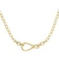 Collier "Ankerkette mit Zirkonia, Silber 925", gold, GIORGIO MARTELLO MILANO, Halsketten, Damen, 45cm, Silber 925 (Sterlingsilber)