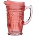 Krug Vintage mit Blumenmuster - Glas - Kanne - Boho Stil - 1,4l - rot